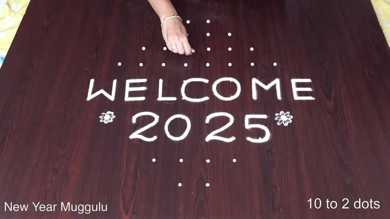 New Year Muggulu 2025 Simple