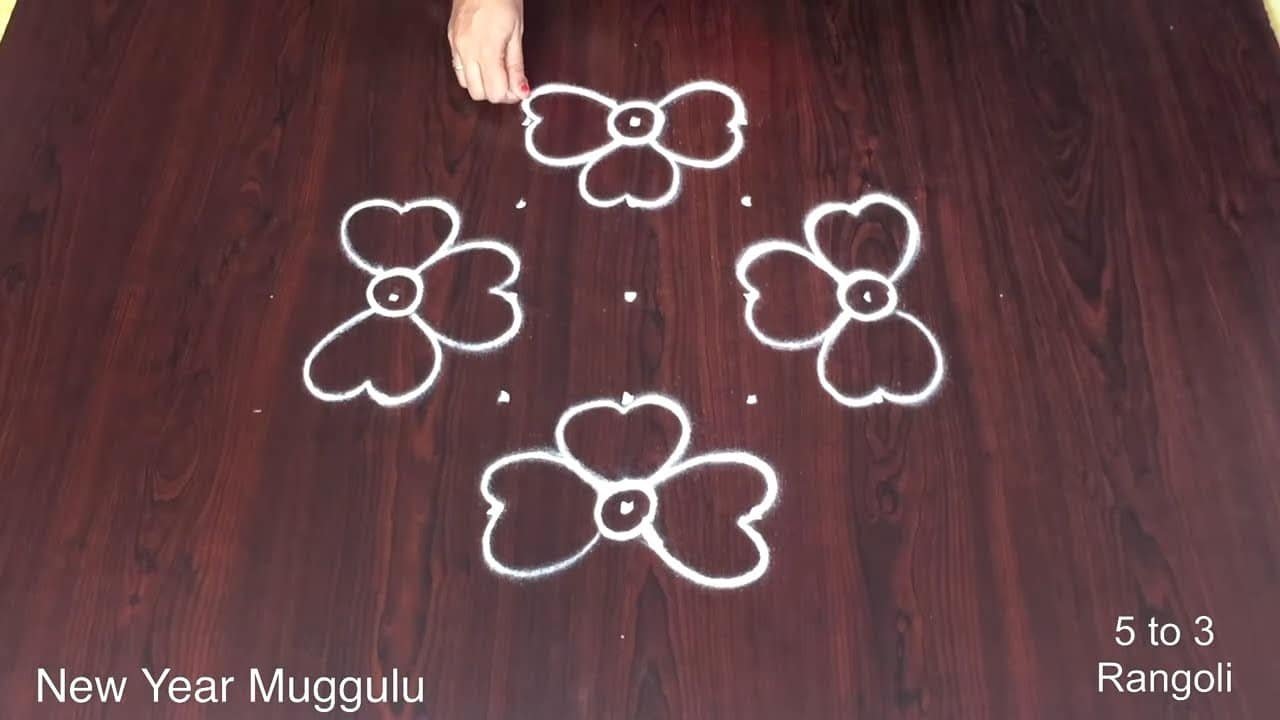 New Year Simple Rangoli