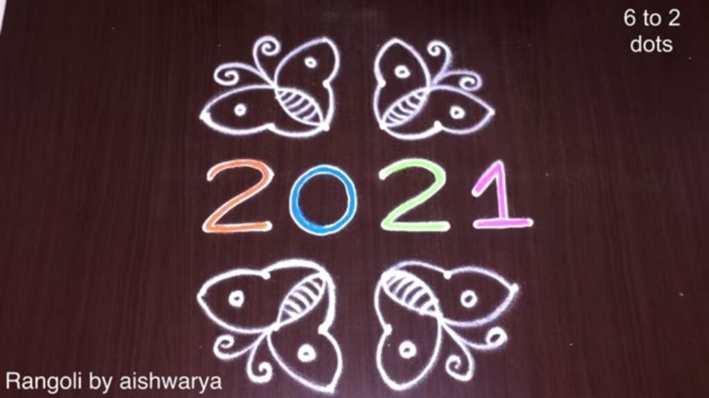 6×2×2 dots New Year kolam