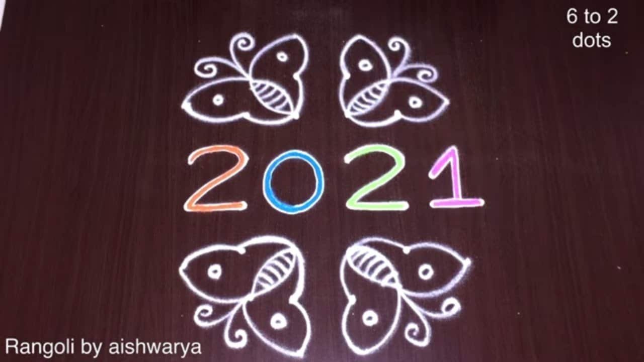 New Year Special 6-2-2 Rangavalli Kolam