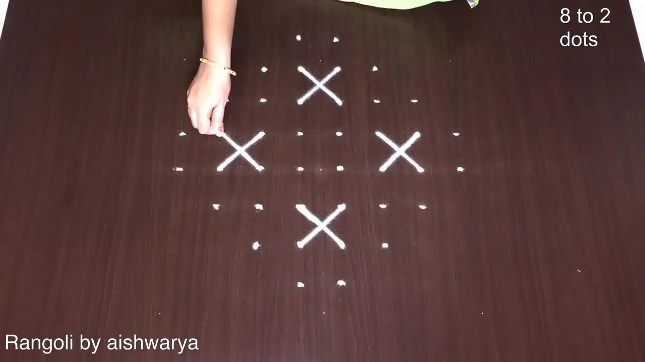 Padmam Muggulu 8x2x2 Dots