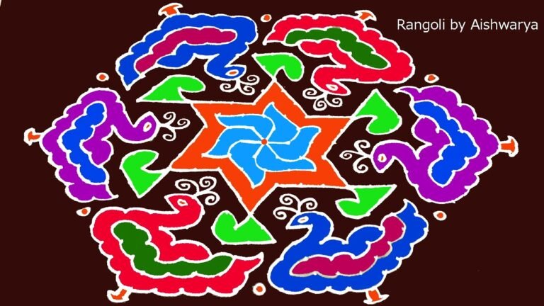 21×11 dots peacock kolam