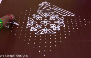 Peacock Rangoli Designs for Pongal