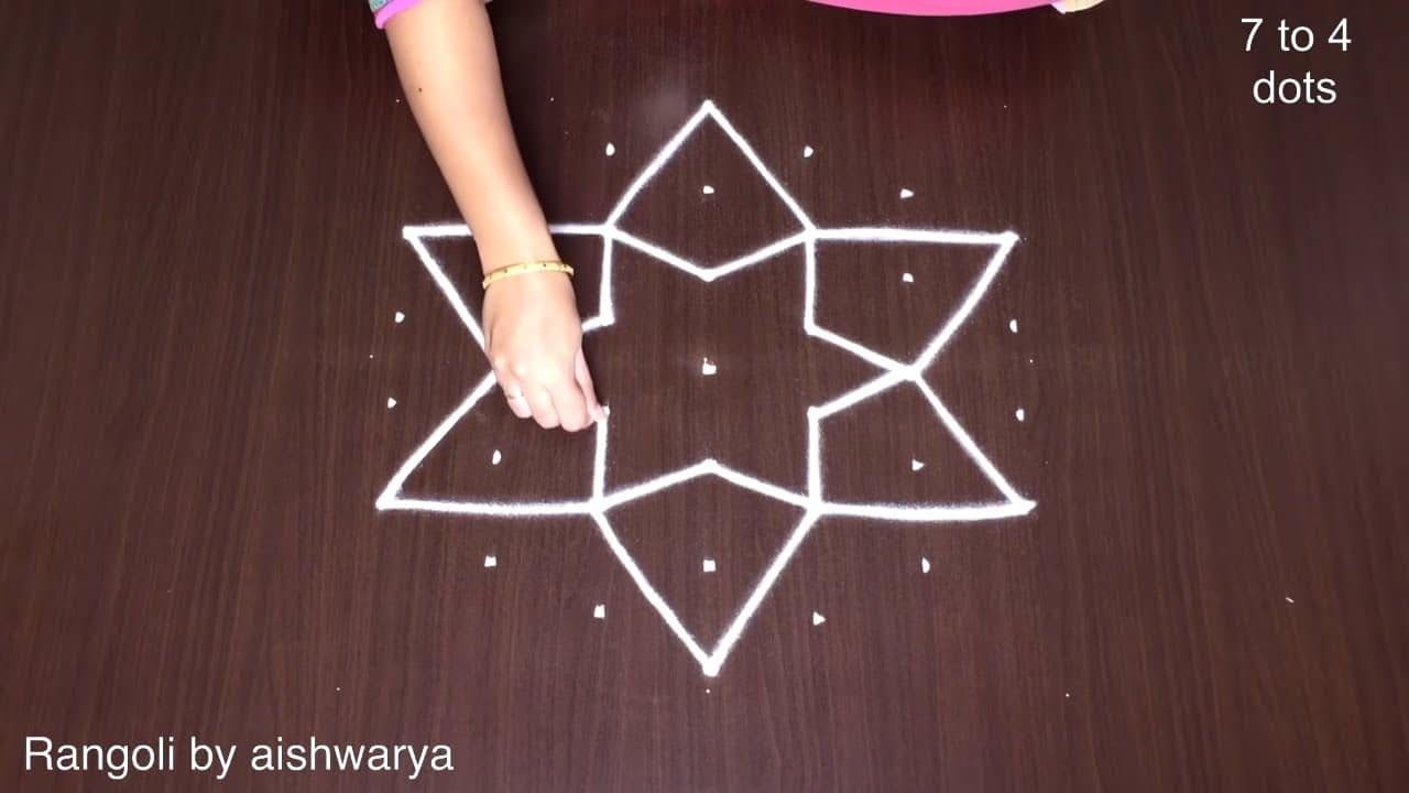 Perfect Star Rangoli Design