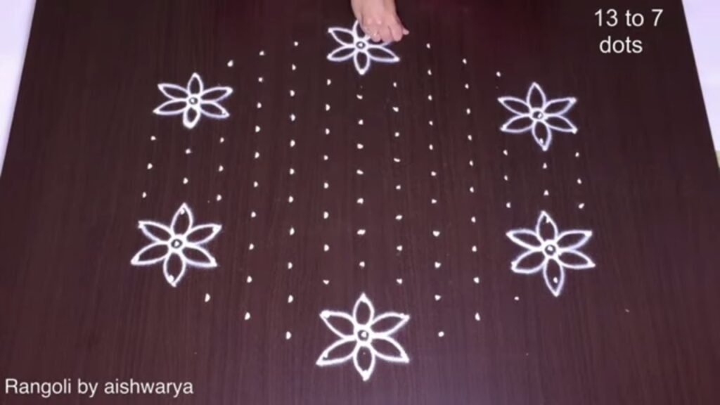 dotted hand rangoli