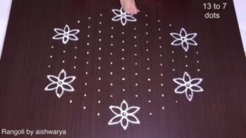 Pleasant Dotted Hand Rangoli