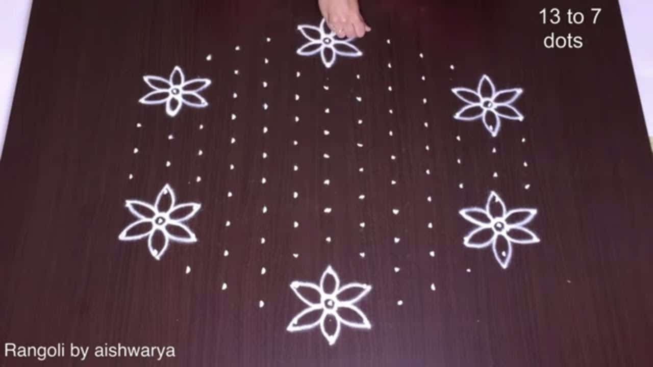 Pleasant Dotted Hand Rangoli