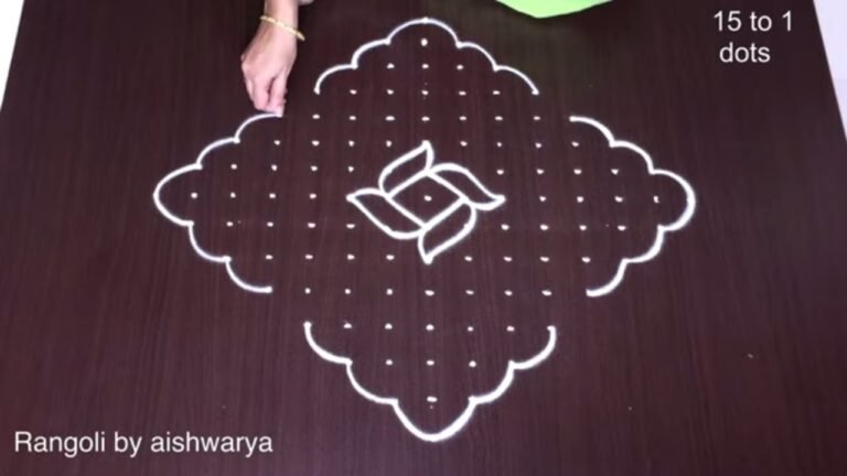 15×1 dots butterfly rangoli for Pongal