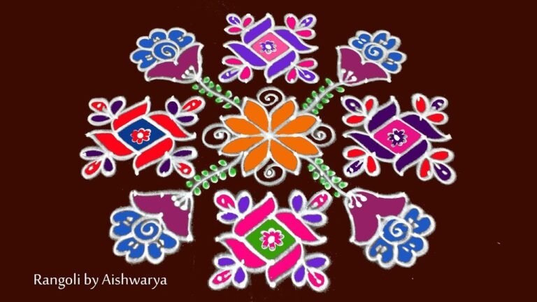 15×3 dots colourful Pongal kolam