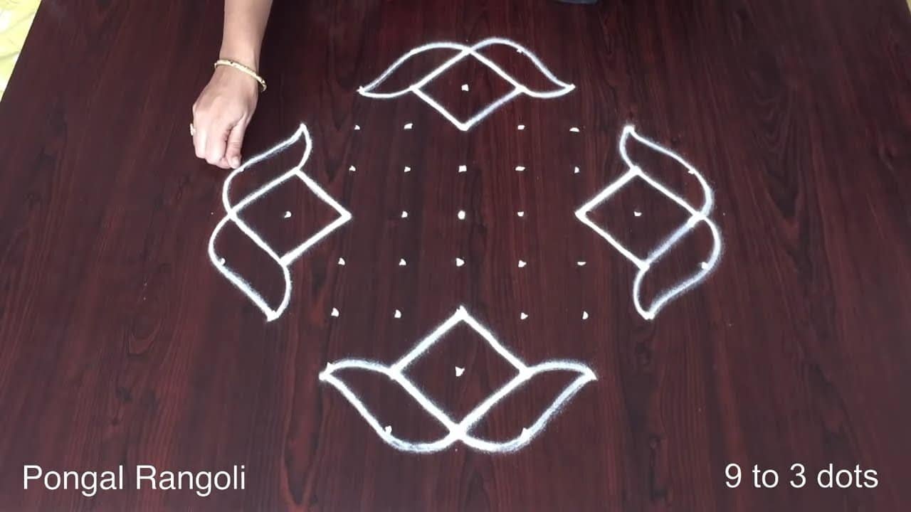 Pongal Kolam Designs 9 to 3