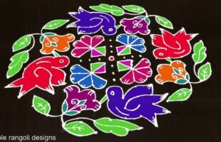 Pongal Kolam Designs With 16×6 Dots