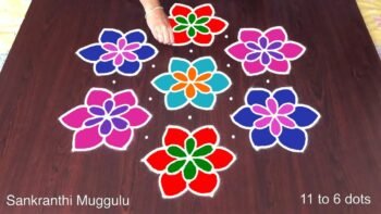 Pongal Kolam With Colour
