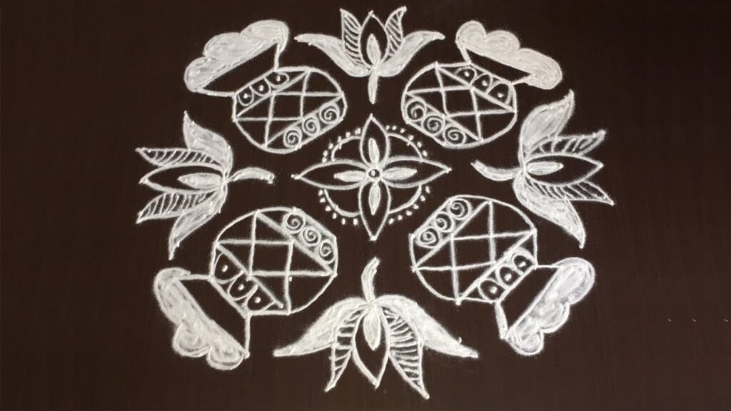 13-to-3 dot Pongal paanai rangoli