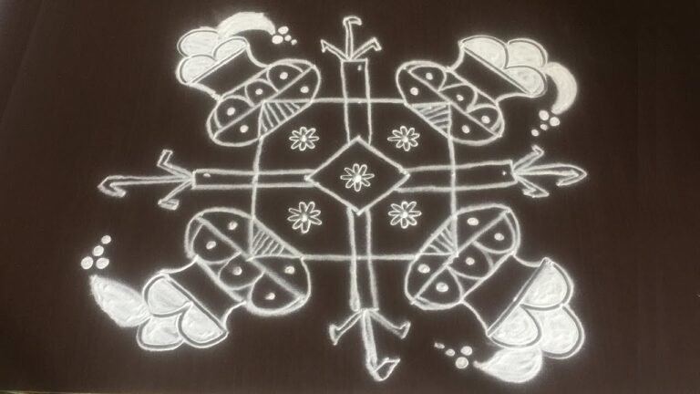 7×7 dots Pongal pot rangoli