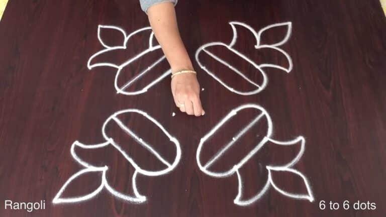 Pongal pot kolam with dots