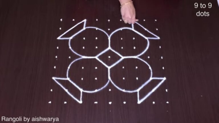 9-to-9 dot pot rangoli for Pongal & Sankranti
