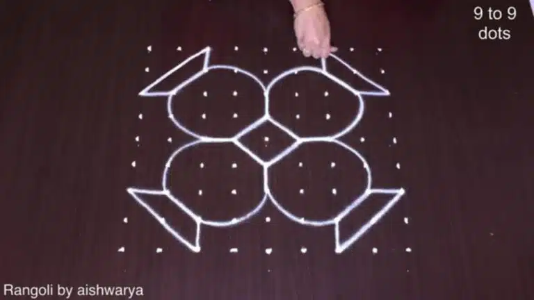9-to-9 dot pot rangoli for Pongal & Sankranti