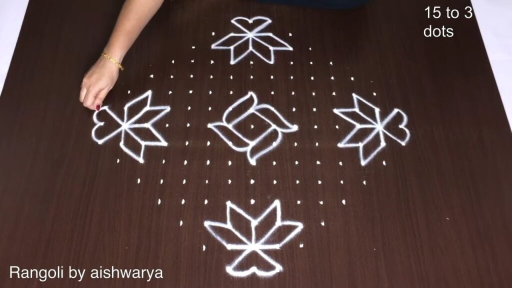 15×3 dots Pongal rangoli