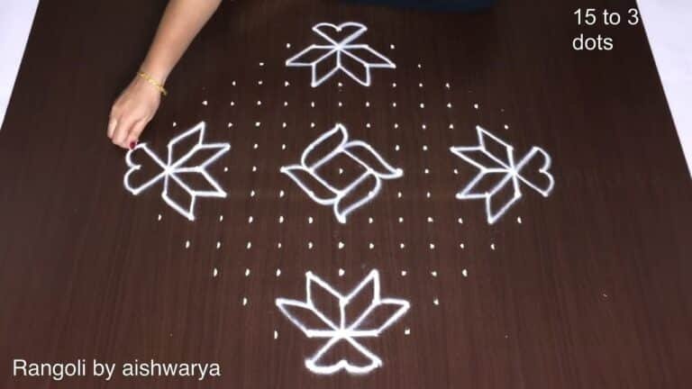 15×3 dots Pongal rangoli