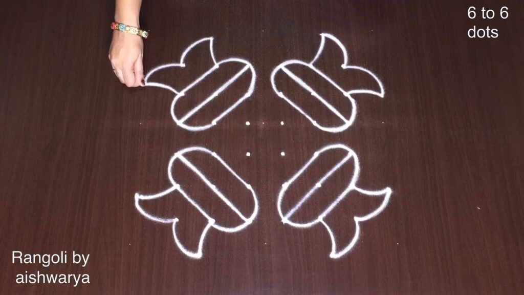 6×6 dots Pongal pot kolam