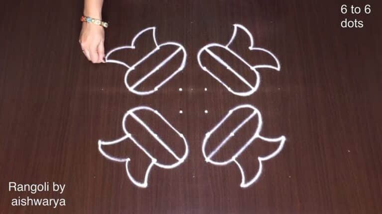 6×6 dots Pongal pot kolam