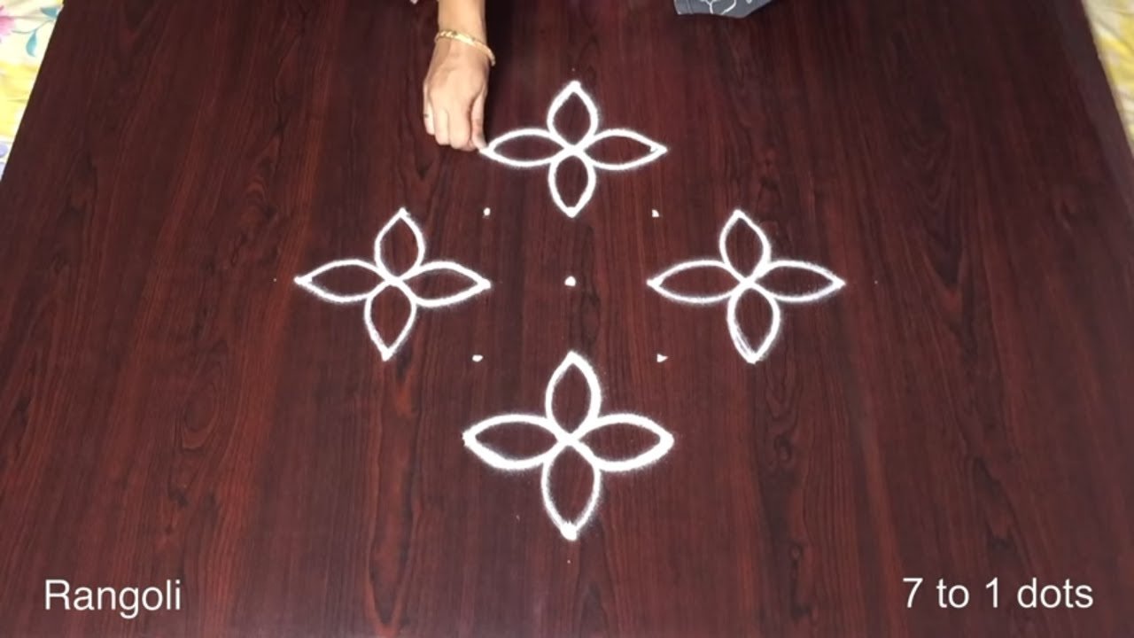Poo Kolam With 7 Dots