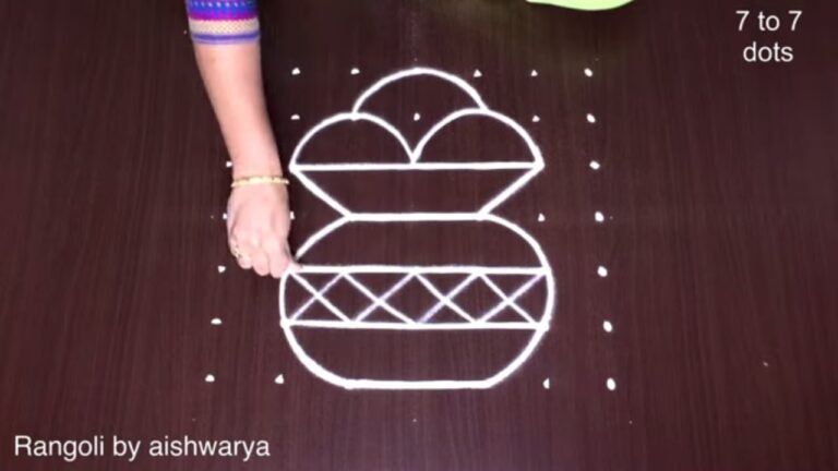 pot kolam for Pongal