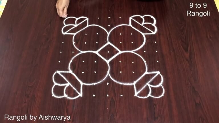 pot rangoli with dots