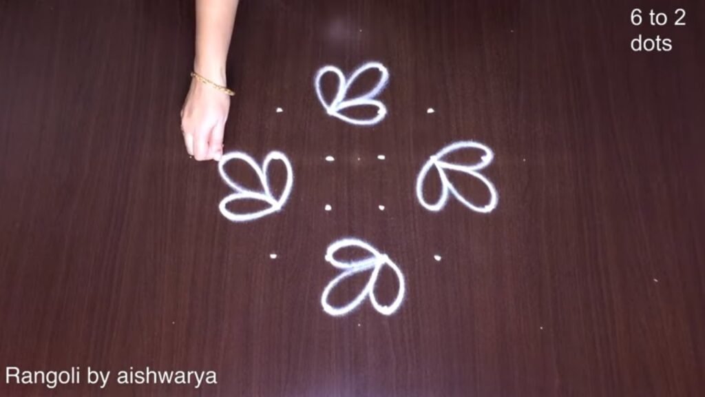6×2×2 dots flower kolam