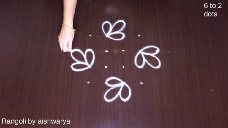 6×2×2 dots flower kolam