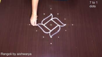 Pretty Flower Muggulu With 7×1