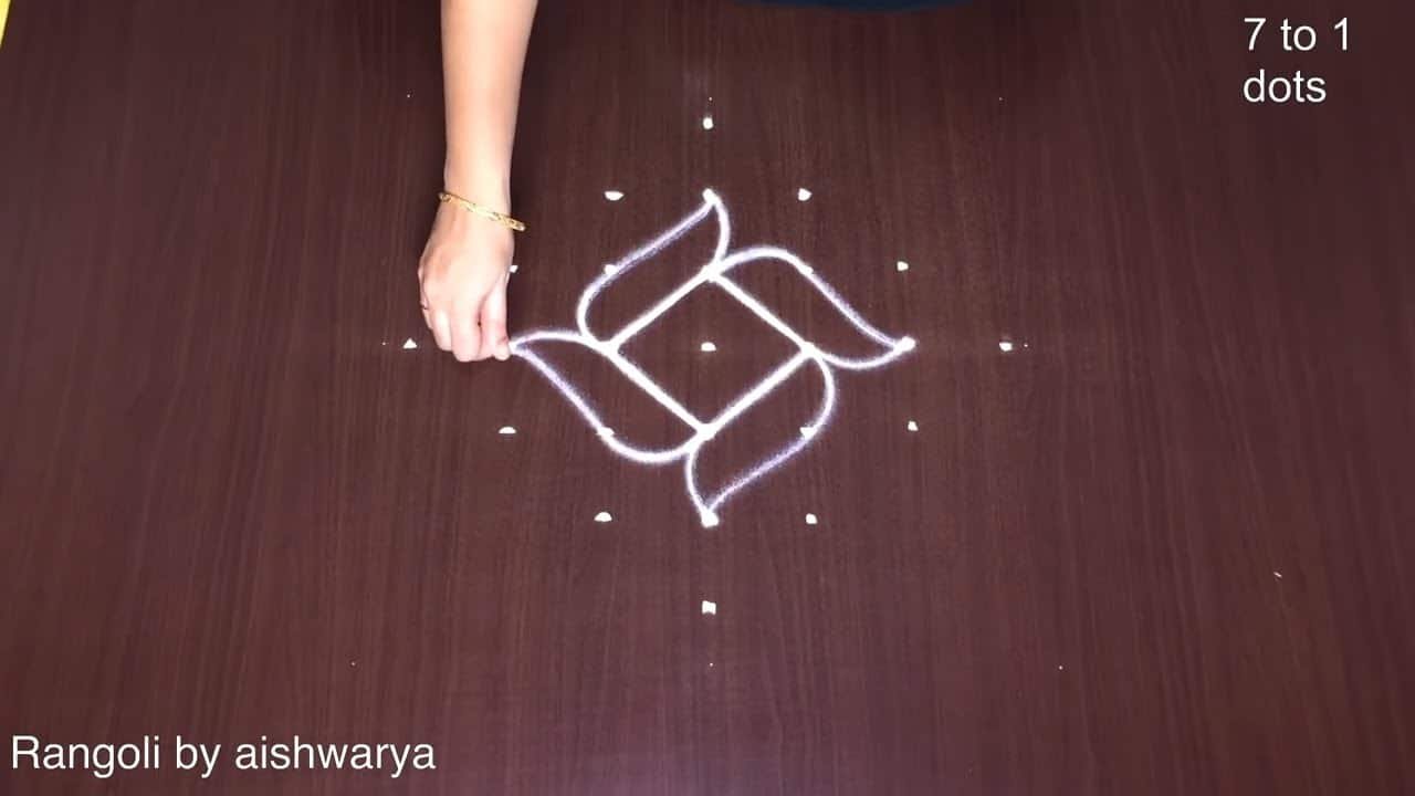 Pretty Flower Muggulu With 7×1