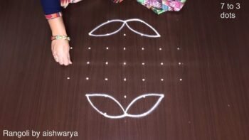 Pretty Flower Muggulu With 7x3x3