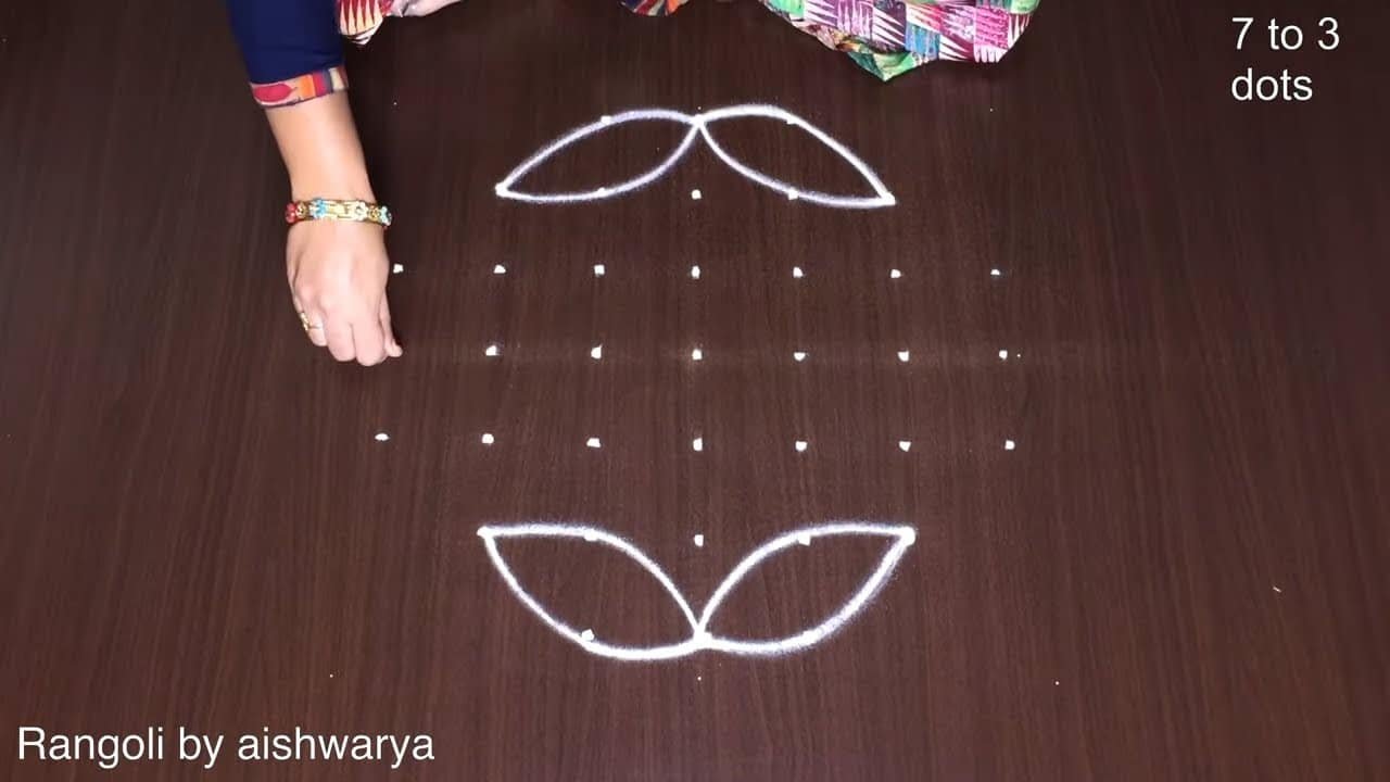 Pretty Flower Muggulu With 7x3x3