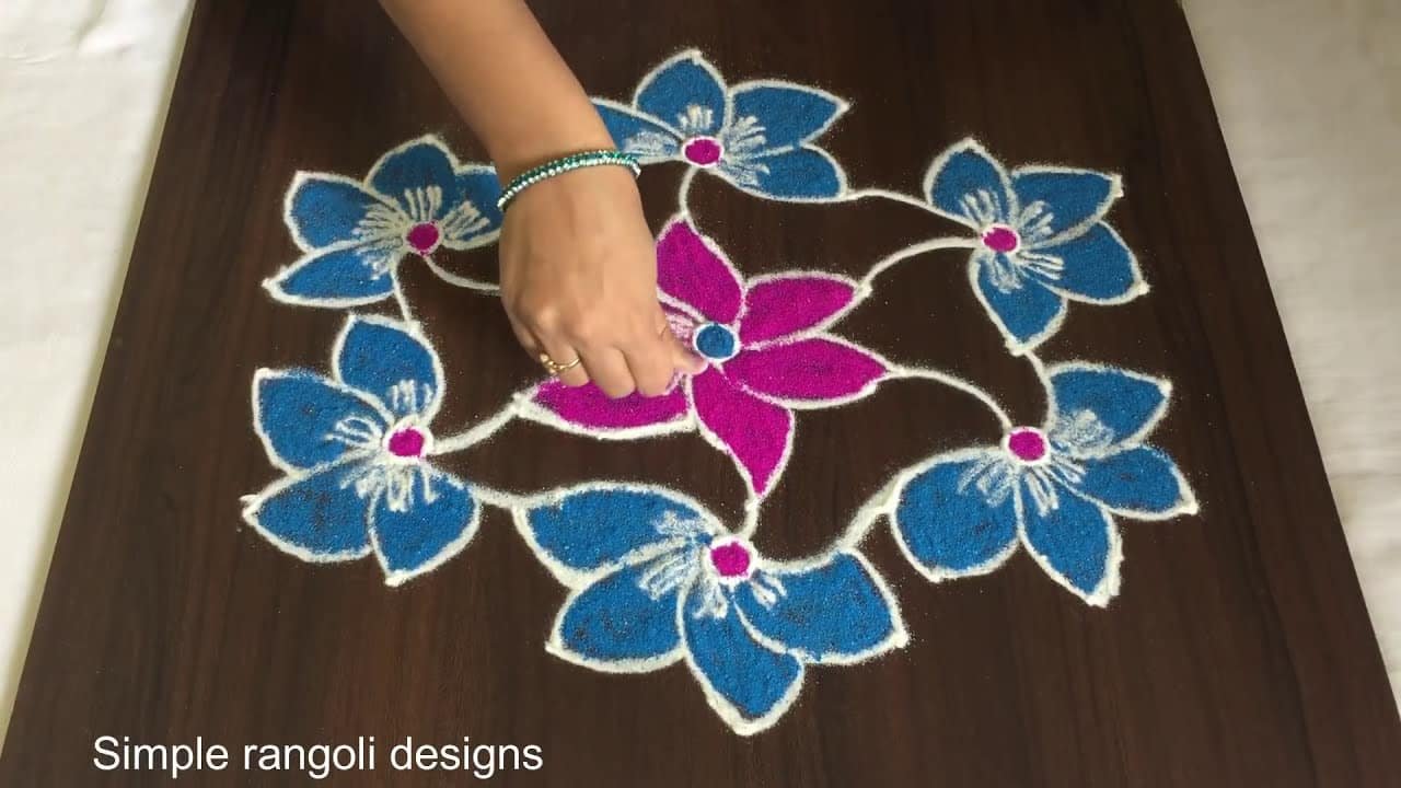Pretty Flowers Rangoli Designs