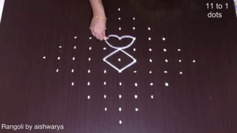 11×1 dots rangoli