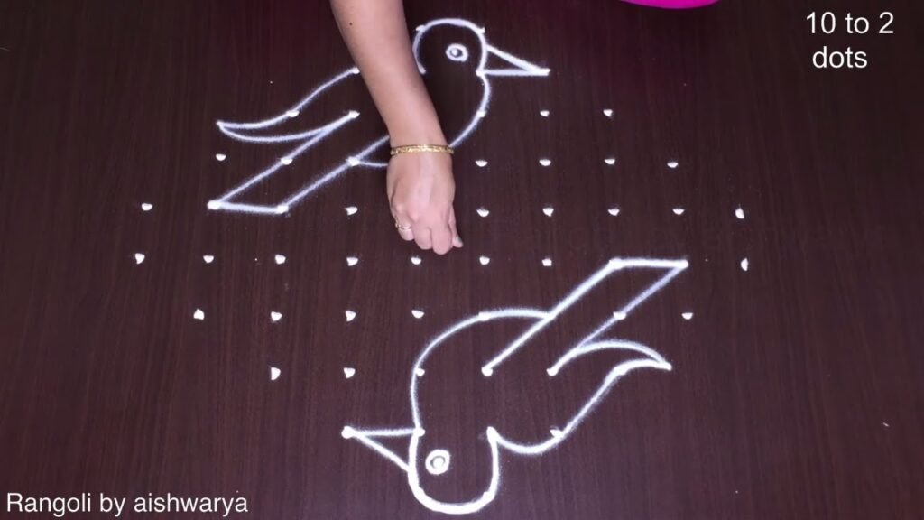 birds and flowers kolam