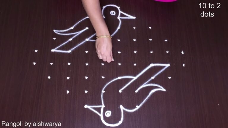 birds and flowers kolam