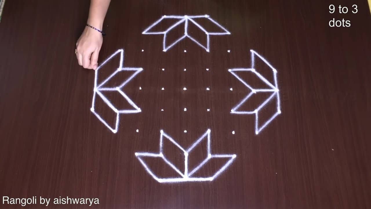 Pulli New Model Flower Kolam