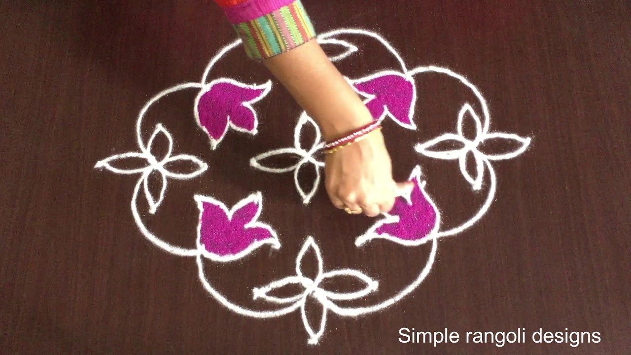 Quick Rangoli Designs With 9-1