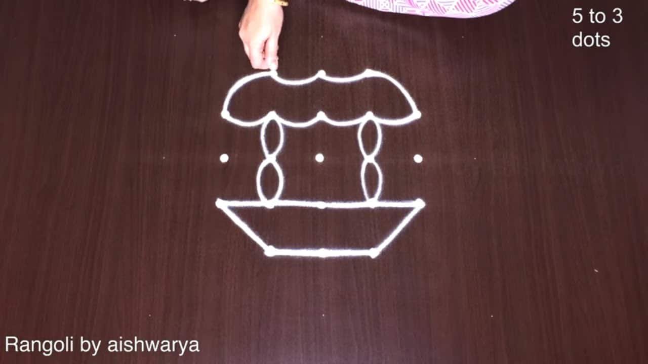 Radhasapthami Special Kolam With 5 Dots