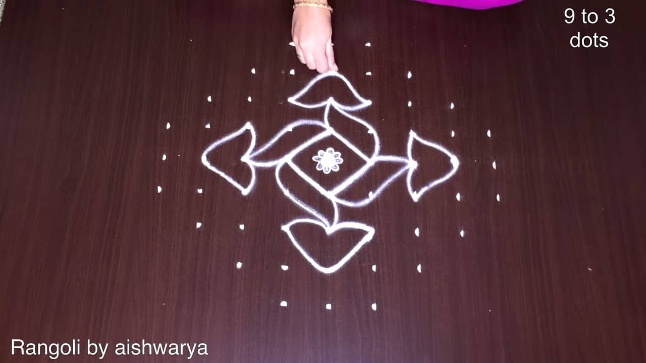 Rangavallikalu Muggulu 9x3x3 Kolam