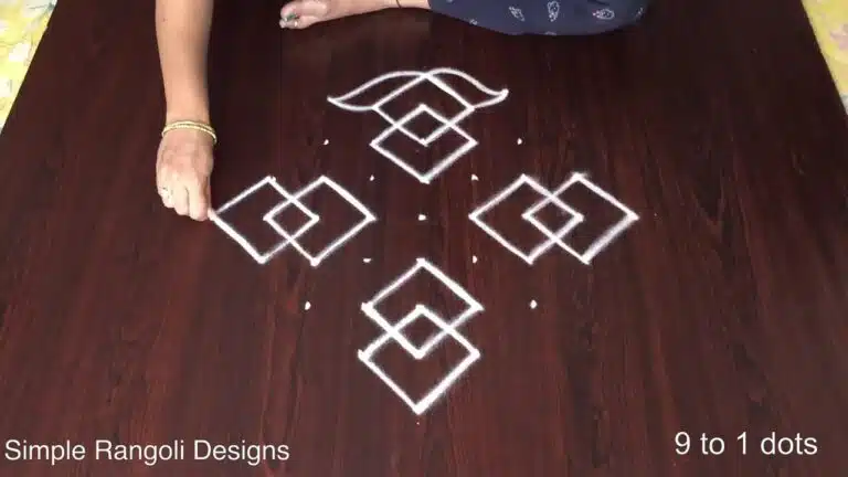 Rangoli Design For Beginners drawn at home doorstep