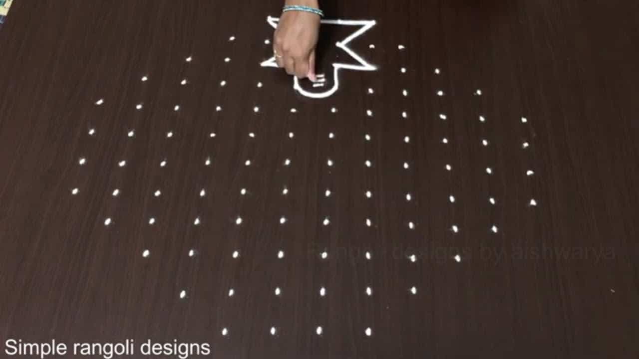 Rangoli Designs for Mahashivratri 12 to 4 Dots