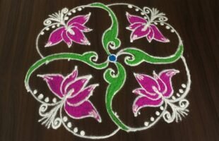 Rangoli Designs With 7 to 3 Dots