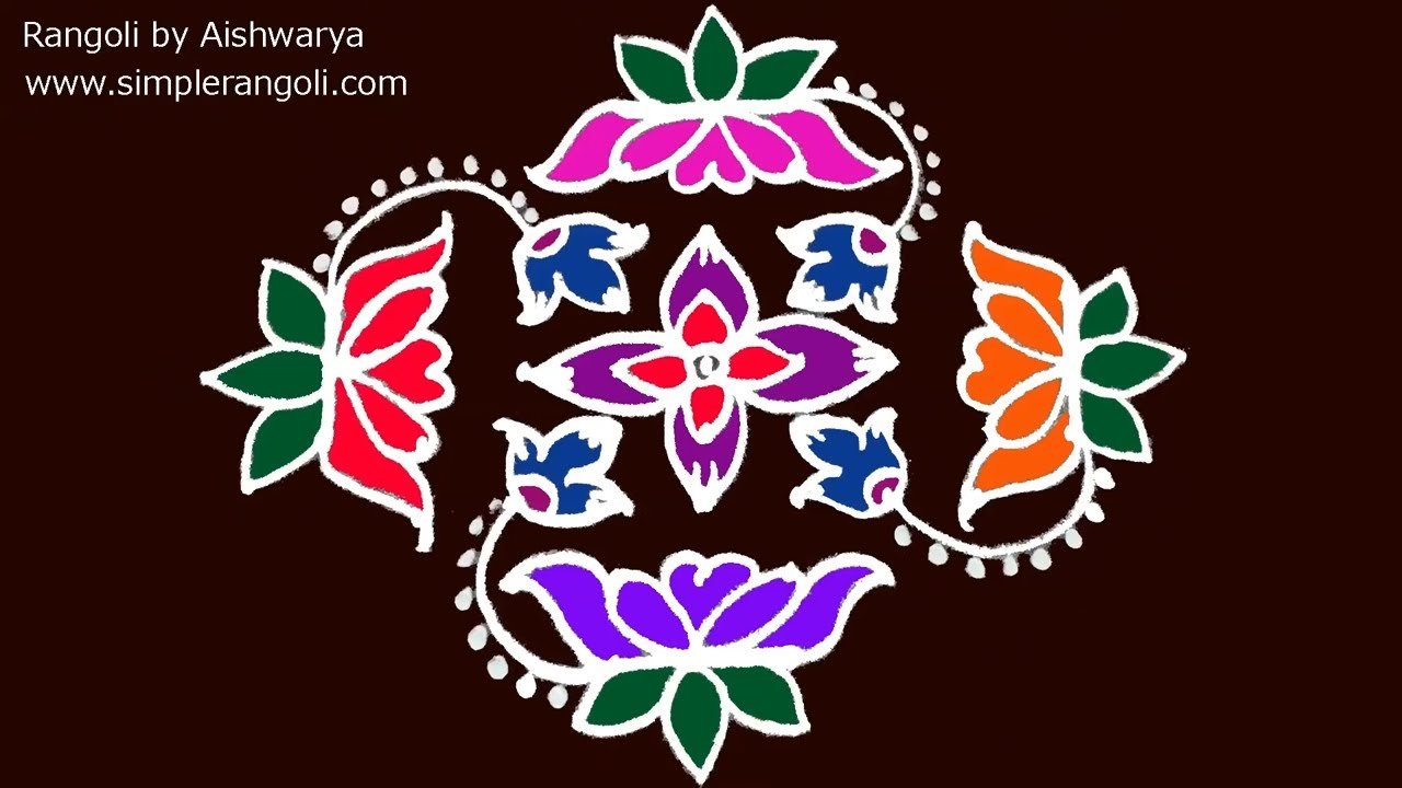 Rangoli Designs With 9-3 Dots
