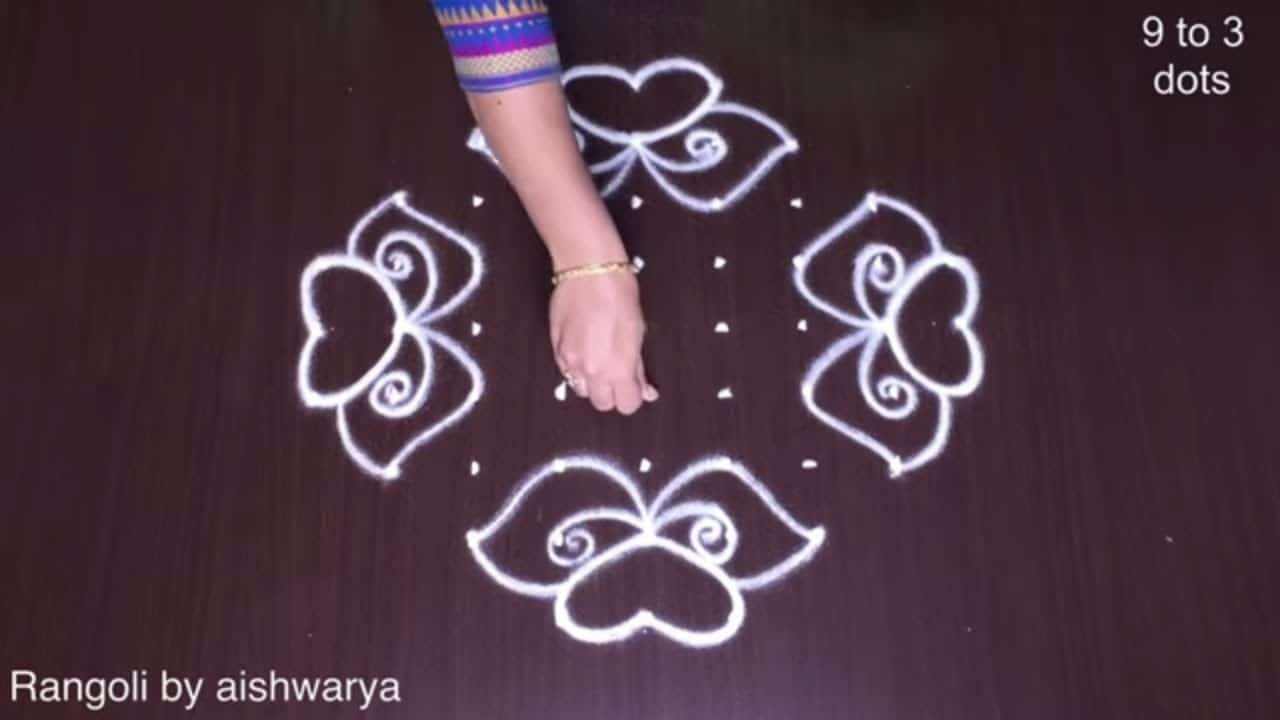 Rangoli Dizains Simple Easy 9into3