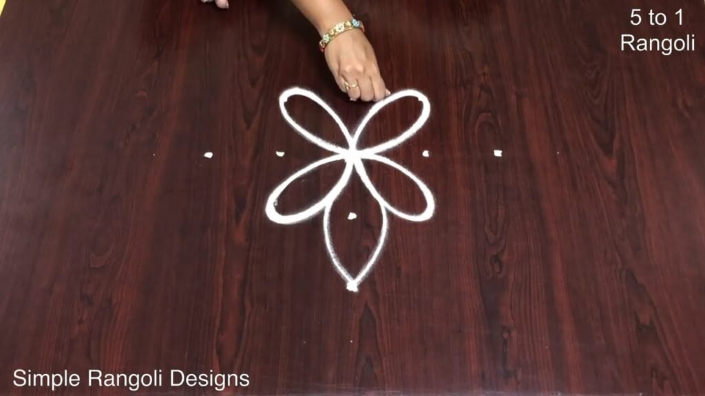 rangoli with 5 dots