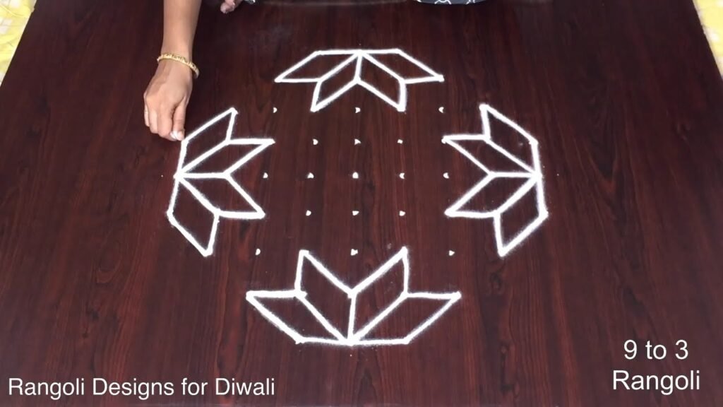 9 dots Diwali rangoli