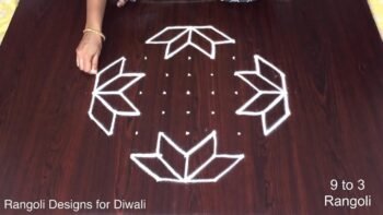Rangoli for Diwali 9 Dots